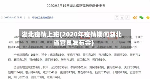 湖北疫情上班(2020年疫情期间湖北省官员发布会)