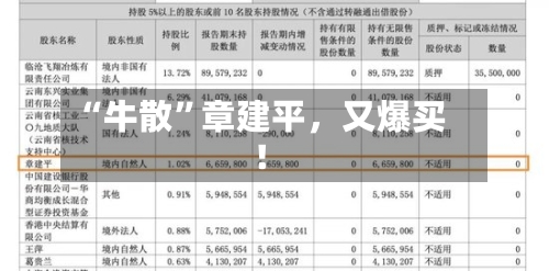 “牛散”章建平，又爆买！-第2张图片